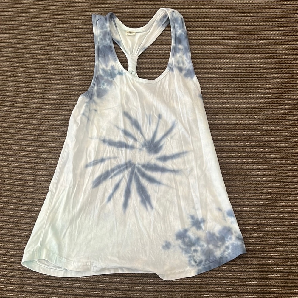 Blue tie die tank top, size medium